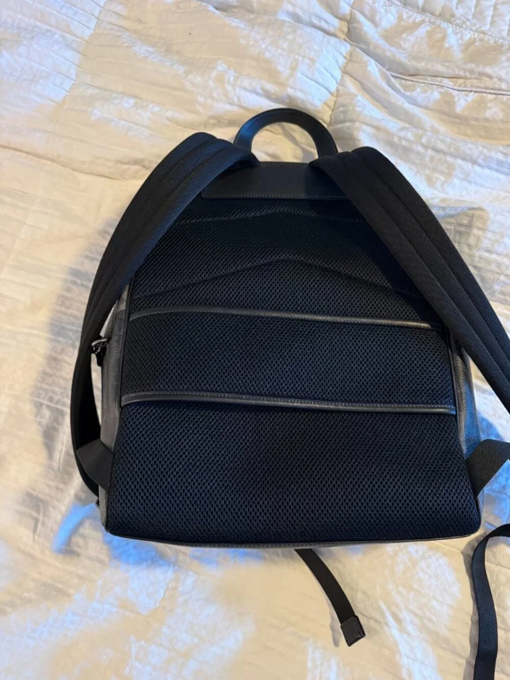 NEW Coach Taylor Backpack Signature Canvas Stripes Gunmetal Black Grey